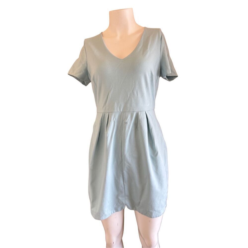 Katherine Barclay light pastel mint blue mini mod dress women’s small short slee